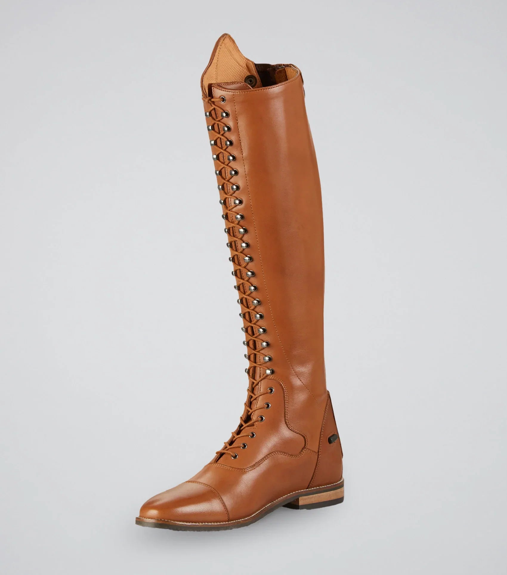 Premier Equine Maurizia Ladies Lace Front Tall Leather Riding Boot Cognac