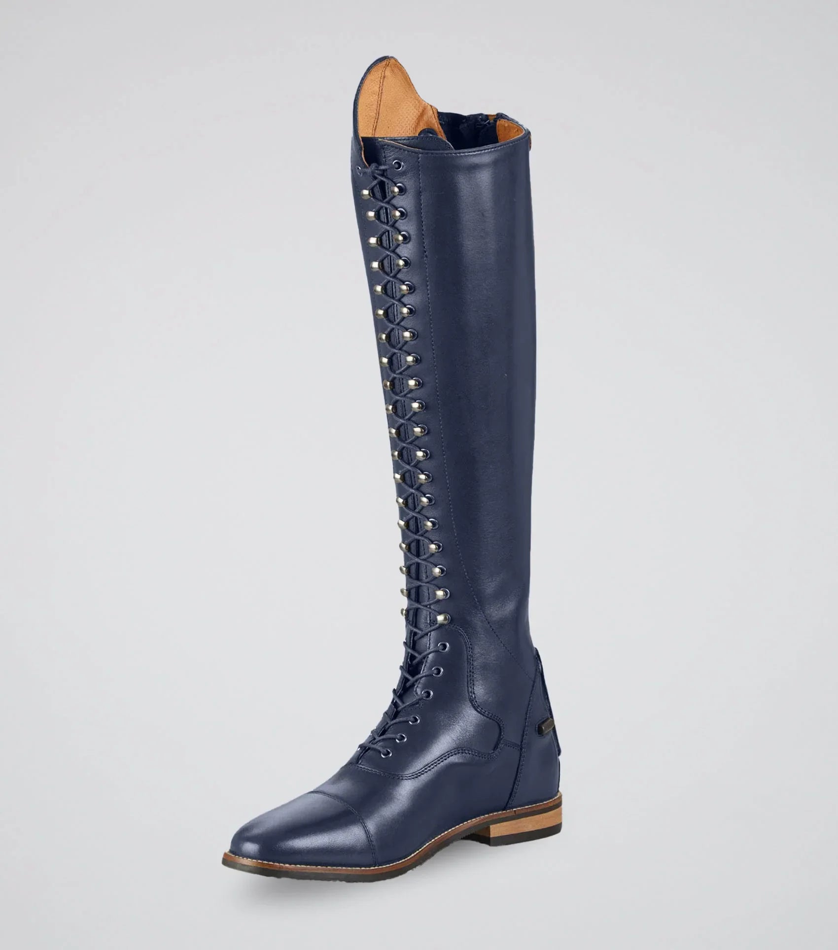 Premier Equine Maurizia Ladies Lace Front Tall Leather Riding Boot Navy - NQP