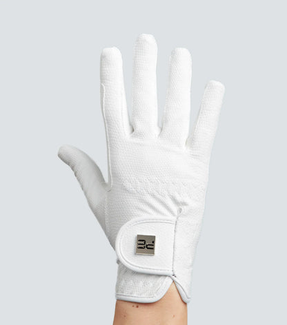 Premier Equine Metaro Ladies Competition Riding Gloves White
