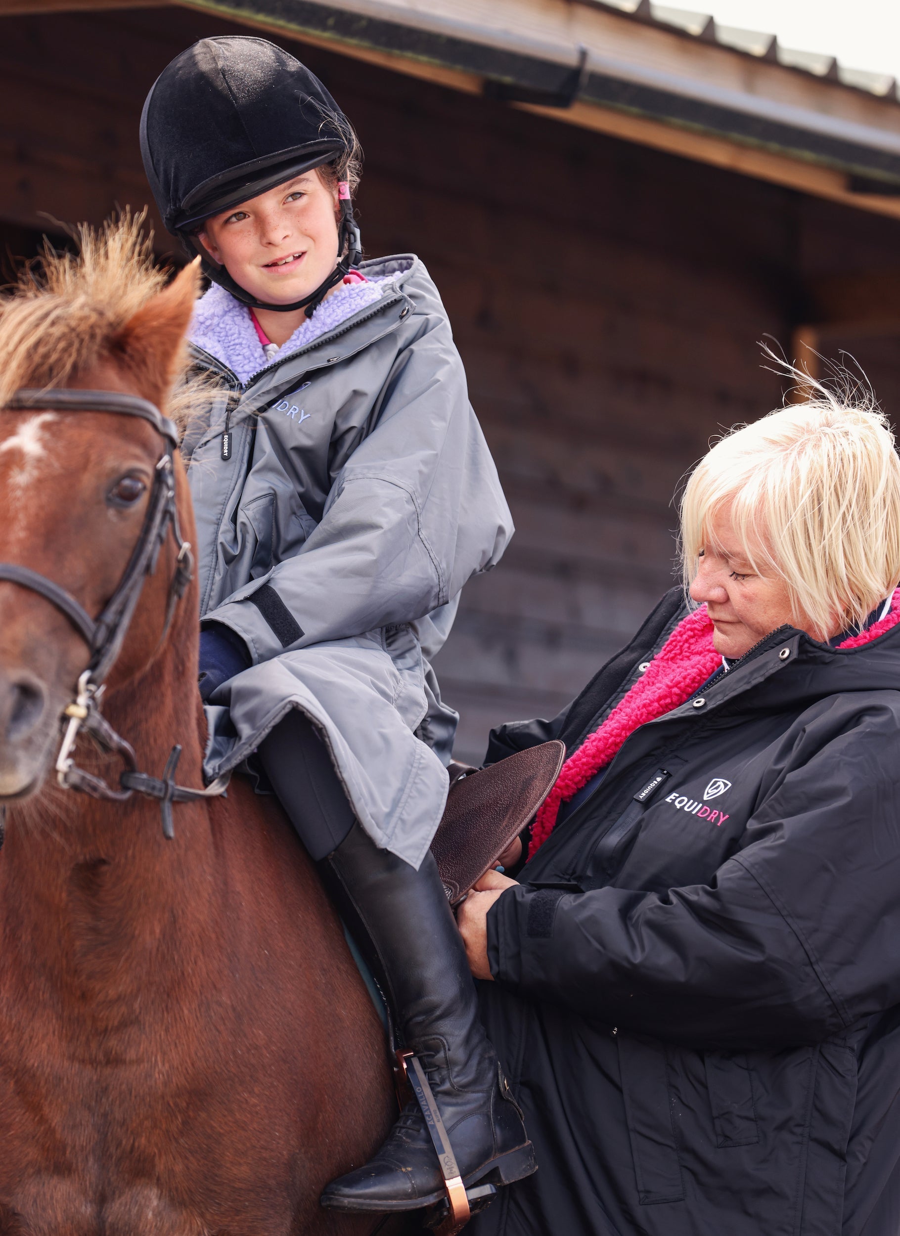 EQUIDRY Evolution Women's Thick Fleece Black/Peacock Pink |  XXS (UK4-12)
