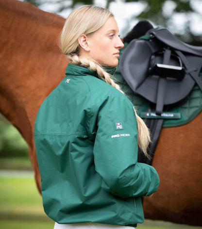 Premier Equine Pro Rider Unisex Waterproof Riding Jacket Green
