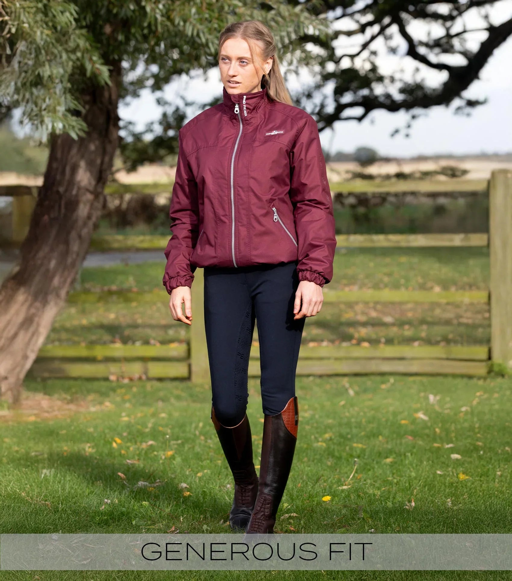 Premier Equine Pro Rider Unisex Waterproof Riding Jacket  Wine