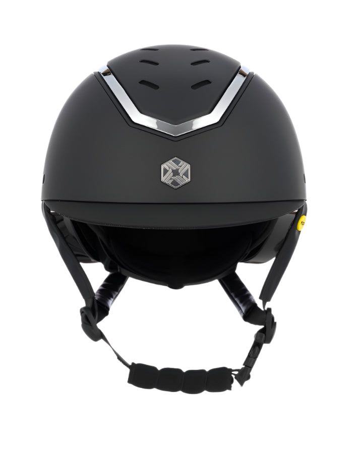 Charles Owen Kylo EQx Helmet with MIPS Black Matte/Silver - Damaged Box