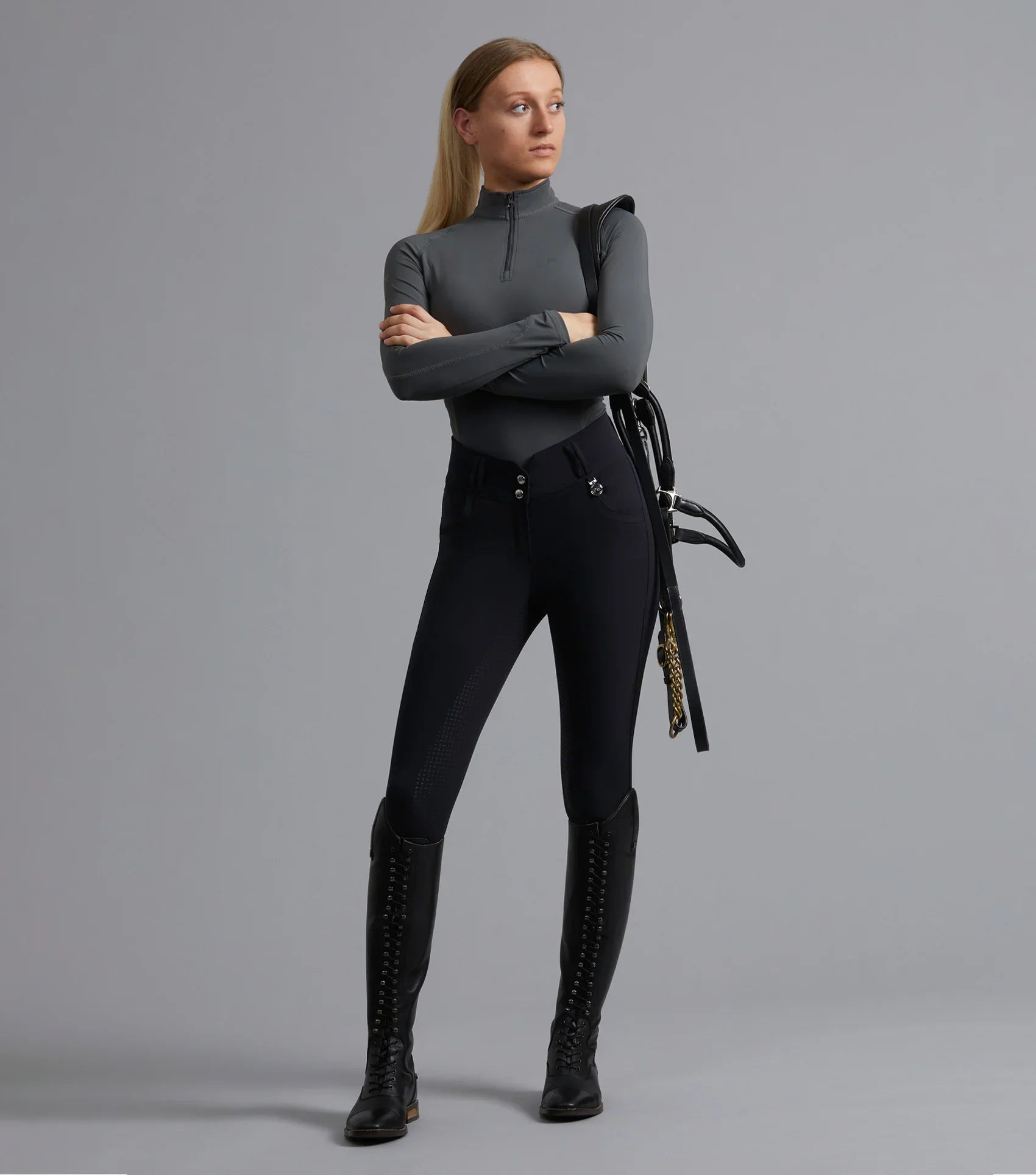 Premier Equine Sophia Ladies Full Seat High Waist Riding Breeches Black