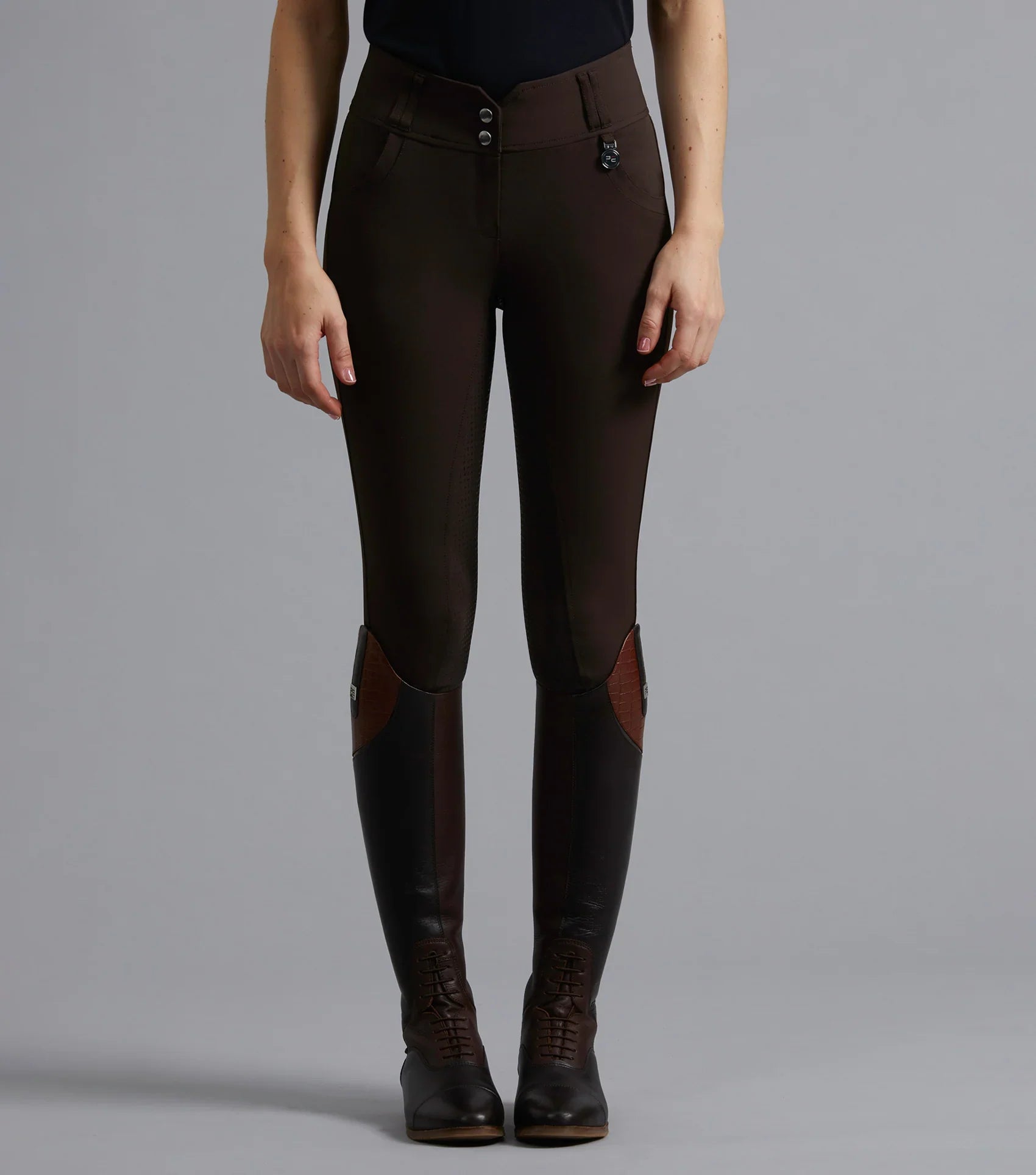 Premier Equine Sophia Ladies Full Seat High Waist Riding Breeches Chocolate UK14