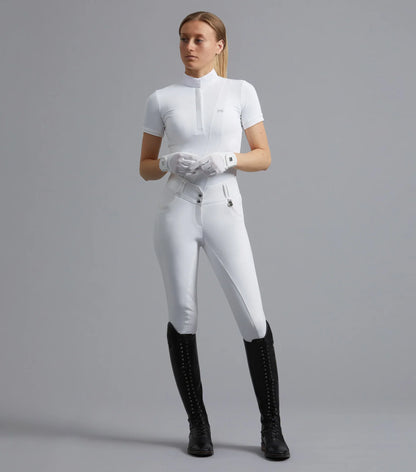 Premier Equine Sophia Ladies Full Seat High Waist Competition Riding Breeches White UK8