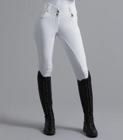 Premier Equine Sophia Ladies Full Seat High Waist Competition Riding Breeches White UK8