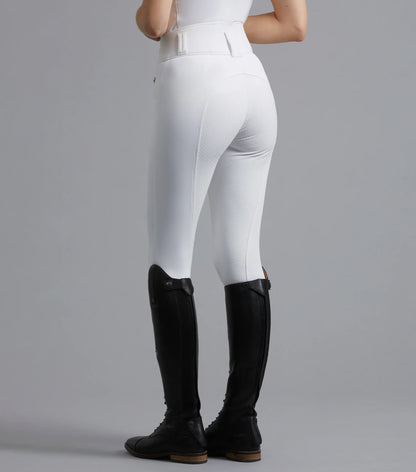 Premier Equine Sophia Ladies Full Seat High Waist Competition Riding Breeches White UK8