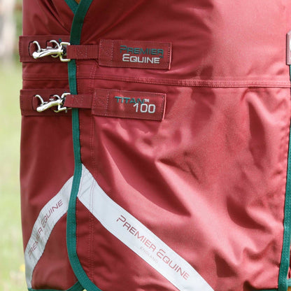 Premier Equine Titan 100g Original Turnout Rug Burgundy