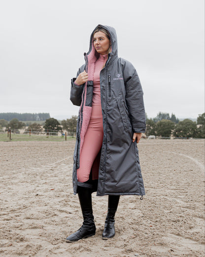 EQUIDRY Evolution Women's Thick Fleece Grey/Pale Pink - XXS Tall