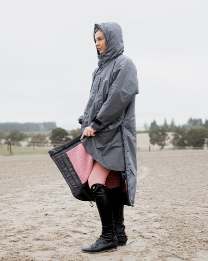 EQUIDRY Evolution Women's Thick Fleece Grey/Pale Pink - XXS Tall