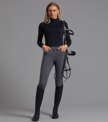 Premier Equine Cassa Ladies Full Seat Gel Riding Breeches Anthracite 22"