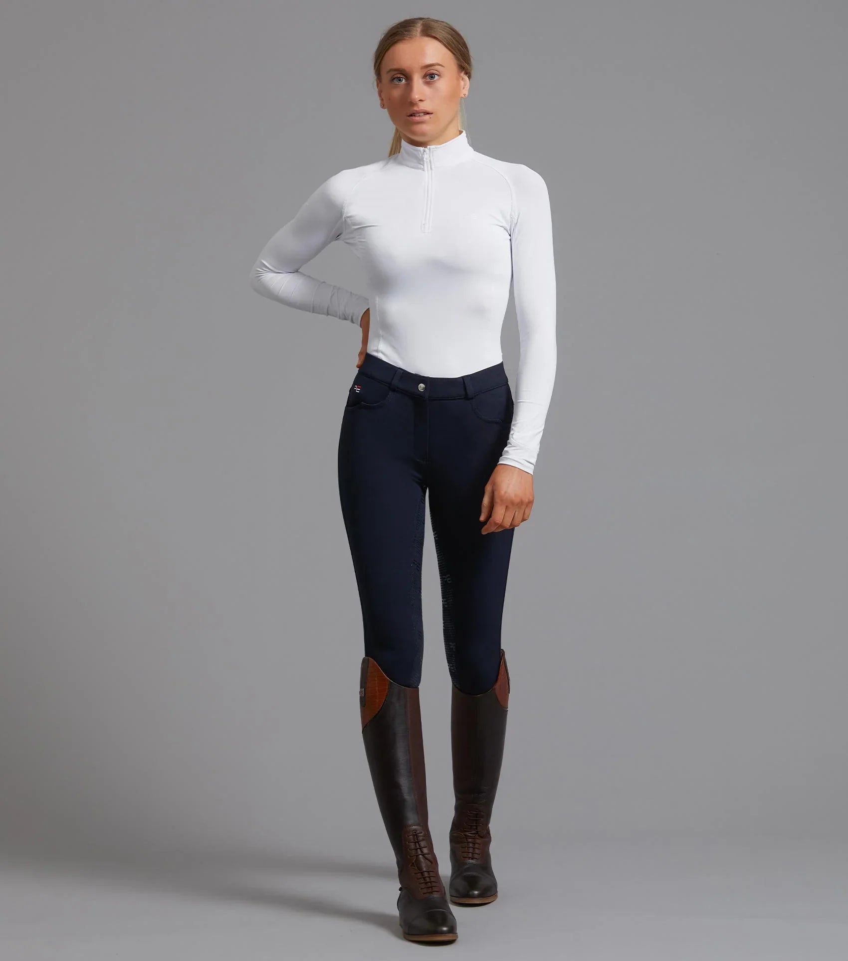 Premier Equine Cassa Ladies Full Seat Gel Riding Breeches Navy 32"