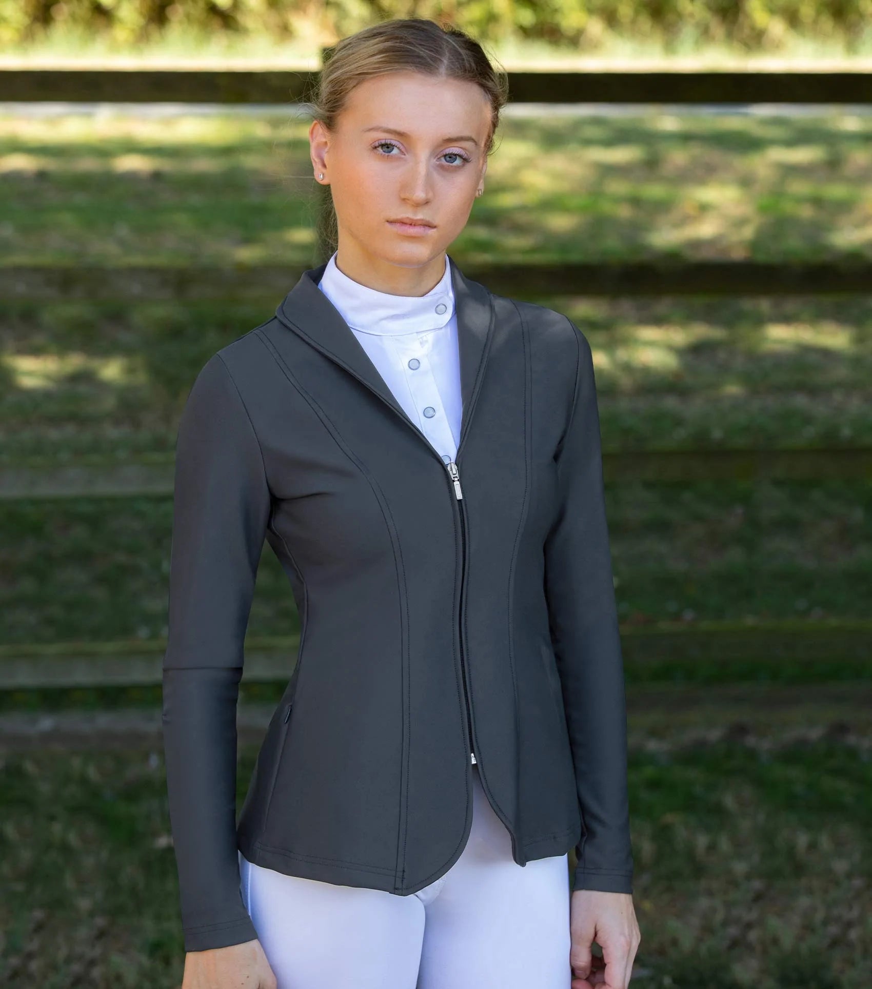 Premier Equine Finio Ladies Competition Show Jacket Grey UK14