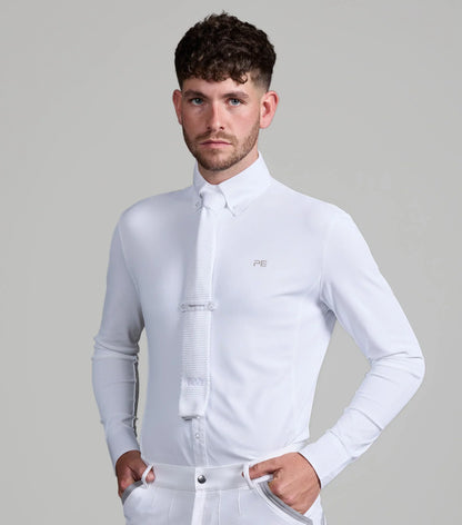 Premier Equine Giulio Men's Long Sleeve Show Shirt White - Medium