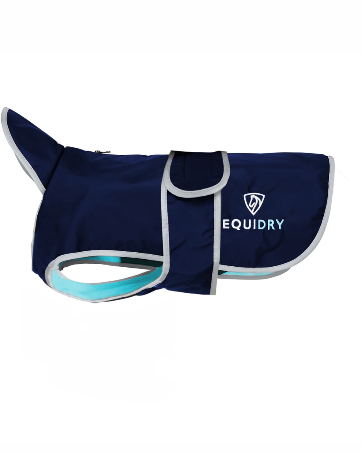 EQUIDRY Waterproof Dog Coat Navy/Turquoise | XL