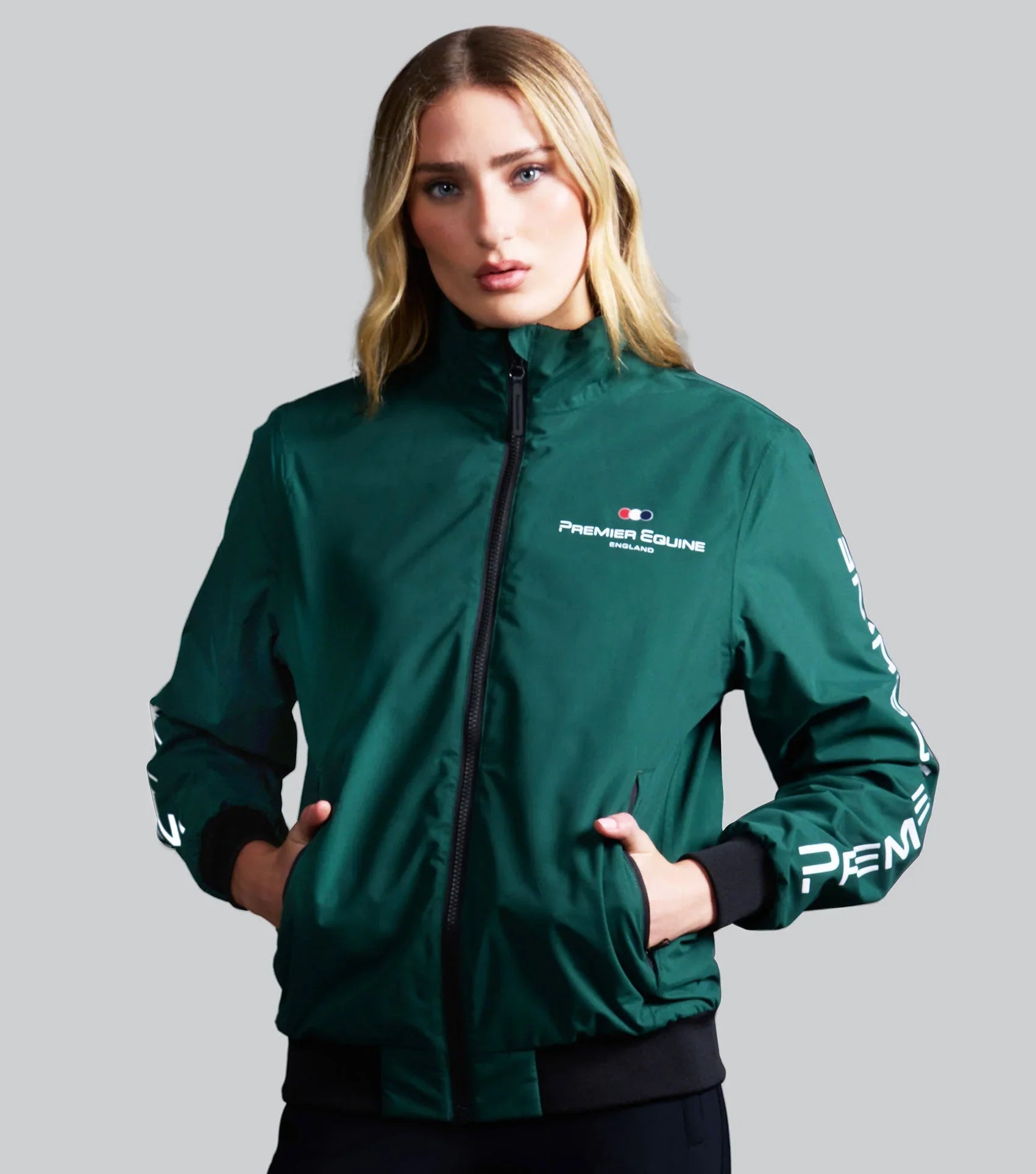 Premier Equine Omnia Womens Waterproof Riding Jacket Green