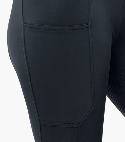 Premier Equine Pateo Ladies Full Seat Gel Riding Tights Black 32" UK16