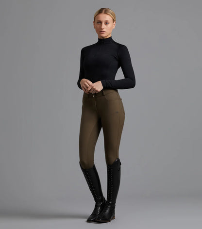 Premier Equine Virtue Ladies Full Seat Gel Riding Breeches Dark Olive