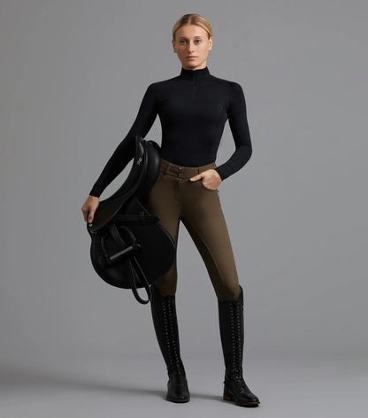 Premier Equine Virtue Ladies Full Seat Gel Riding Breeches Dark Olive