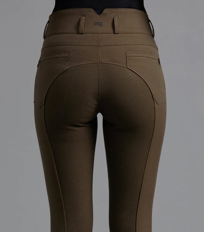 Premier Equine Virtue Ladies Full Seat Gel Riding Breeches Dark Olive